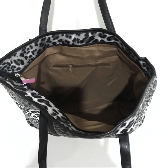 1 Left! Gray Animal Print Vegan Leather Tote Bag - Picture 5 of 8